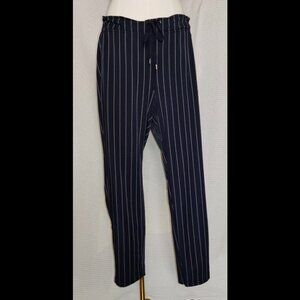 Athleta pinstripe pants | elastic waist with drawstring | Has pockets